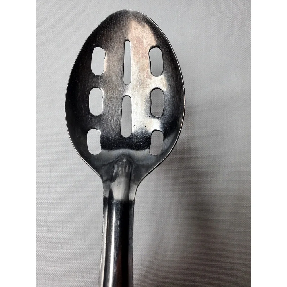 Vintage EKCO Stainless Steel Slotted Serving Spoon Made in Japan Kitchen Utensil